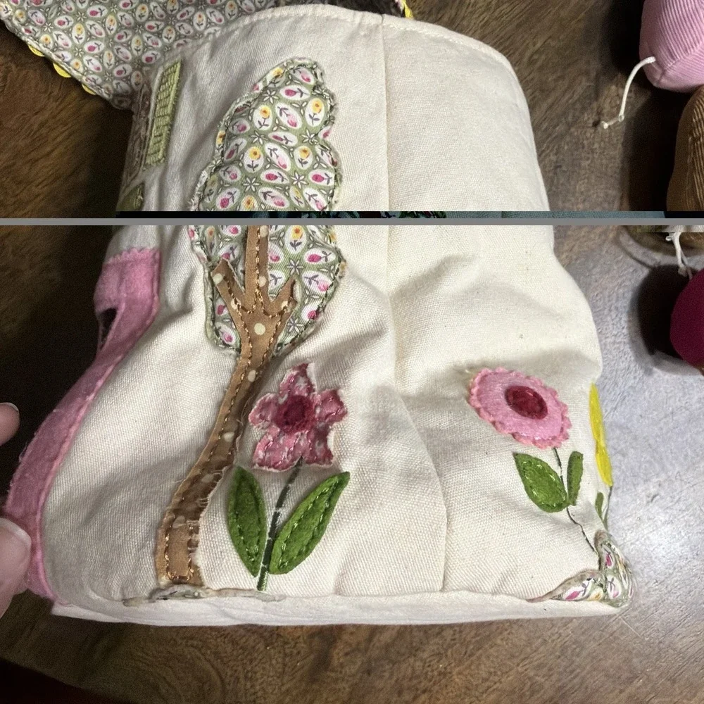 Pottery Barn Mouse House With 4 Mice Fabric Rare Dollhouse
